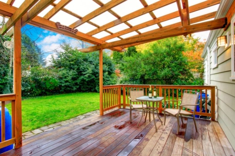 pergola and decking to create a space where you can relax outdoor