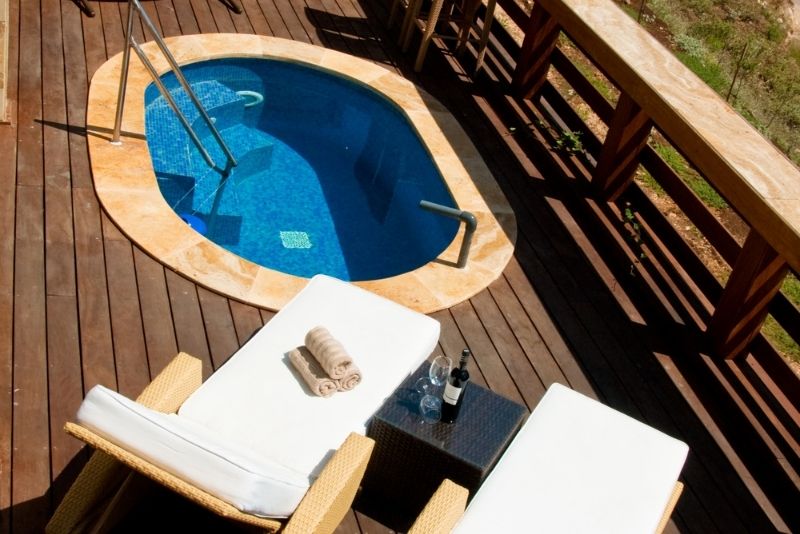 small space pool decking installation